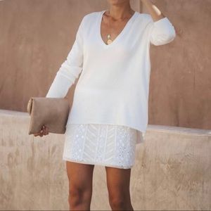Great Gatsby White Sequin Mini Skirt